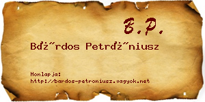 Bárdos Petróniusz névjegykártya